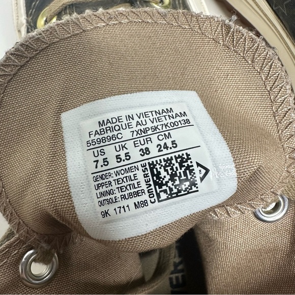 Converse Chuck Taylor RARE Lift Ripple High Top Sneakers Camo Star Size 7.5 - Picture 11 of 12